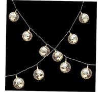VERDANVERSE Warm White Mirror Ball LED String Lights Bulbs Indoor Hanging Decorative Disco Party Lighting for Wedding Home Ornament