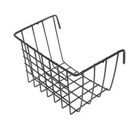 VERDANVERSE Wear Resistant Cast Iron Rabbit Hay Feeder Rack Black Open Top Hanging Basket for Small Pets Smooth Burr Metal Frame Space Saving Hay Holder for Cages and Outdoor Use