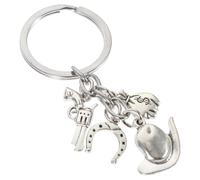 VERDANVERSE Western Cowboy Metal Keychain Horseshoe Boot Hat Charm for Men Backpack Hanging Decor Easy Use Silver Pendant