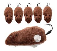 VERDANVERSE Wind-up Mouse Toy 6pcs Plush Clockwork Cat Toy Stuffed Rat Teaser Random Colour Relieves Boredom Keeps Cats Active PET Supplies