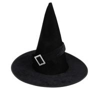 VERDANVERSE Witch Hats Costume Accessory Pointed Party Classic Witch Hat for Women Headband Adult Dress with Ribbon Girl Halloween Decor Custom Halloween Black