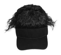 VERDANVERSE Women's Baseball Cap with Curly Hair Extension, High Ponytail Design, Black Polyester Fiber Hat for Outdoor Activities and Halloween, Versatile Usage with Natural and Stylish
