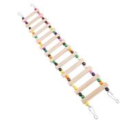 VERDANVERSE Wooden Hamster Climbing Ladder Pet Playing with Chew Beads for Parrots Budgies Small Birds Exercise and Fun Playground