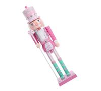 VERDANVERSE Wooden Nutcracker Ornament in Pastel Colors Traditional Xmas Table Decoration for Home Hotel Restaurant Fairy Tale Holiday Display Photo Prop Christmas Figurine