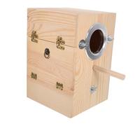 VERDANVERSE Wooden Parrot Breeding Box with Painted Flip-top for Garden and Balcony Smooth Finish Nesting Box for Parakeets Cockatiels Budgies and Small Pet Birds Space-saving Outdoor Bird