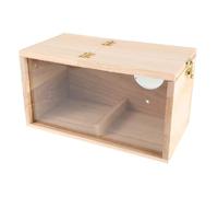 VERDANVERSE Wooden Parrot Nesting Cage with Transparent Acrylic Panel Weather-resistant Bird Nest Box for Lovebirds Cockatiel Budgie Finch Breeding Easy-clean Outdoor Bird House