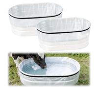 Verdanzia 2 Pack Stock Tank Liner, Durable Plastic Liners for 100 Gallon Stock Tank, 9.8 x 8.8 Ft Stock Tank Liners with 2 Elastic Bands (9.8x8.8 ft)