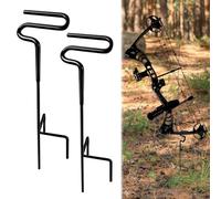 Verdanzia 2 Pcs Ground Blind Bow Holder, Bow Stand for Ground Blind with Rubber Coating, Ground Stake Bow Holder for Hunting Target Practice