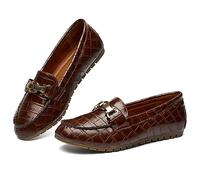 VERDASCO Womens Loafers Flats Shoes Moccasin Penny Loafers Slip On Work Shoes Casual Comfort Ladies Walking Shoes, Leather-brown Stone, 7 UK