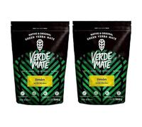 Verde Mate Yerba Mate Tea Limon 2x500g - Air-dried, Unsmoked, Without Stems or Powder, Citrus Infused Blend from Brazil