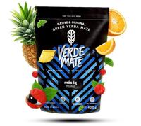 Verde Mate Yerba Mate Tea Mas IQ 400g - Air-dried, Unsmoked, Without Stems or Powder, with Guarana and Ginseng, Natural Focus Blend from Brazil