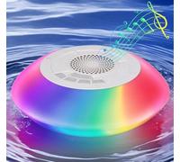 Verdelume Bluetooth Speakers with Colorful Lights - Portable Pool Speaker IPX7 Waterproof Floating with 8 Modes - Built-in Mic HD Stereo Sound Hands-Free Wireless Hot Tub Speaker for Shower Outdoor