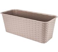 VERDENIA 7002 Lightweight Flower Pot Balcony Flower Pot Decorative Plant Pot for Outdoor Use Plastic Balcony Garden Many Colours 40 cm Caramel