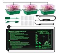 Verdenu Seed Tray with Grow Lights and Heating Mat, Pack of 3 36 Cell Seed Starter Tray with Humidity Dome, 3 Lighting Modes, 4 Dimming Levels, Reusable Propagator Box
