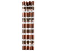 Verdi Fico Tab-Top Curtain 140 x 245 cm Copper Jacquard Horizontal Stripes