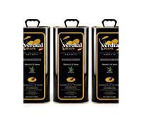 Verdial Lácara Organic Extra Virgin Olive Oil from Extremadura, Pack of 3 x 5L, Premium EVOO Extracted by Mechanical Processes