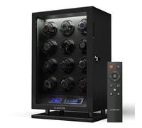 KLARSTEIN watch winder for automatic watches, automatic watch winder for 12 watches, automatic watch winder with acrylic door, automatic watch winder, blue LEDs, watch winder with 5 TPD settings