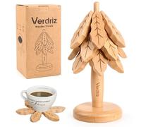 Verdriz Tree Coasters, Wooden Trivets for Hot Dishes, Three Beech Wood Trivets Table Mat Set