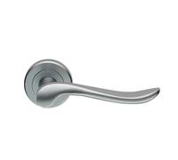 Verdun Lever on Rose Solid Zinc Alloy Interior Push Handle Set with Refined Modern Design for UK Residential and Commercial Interiors (Satin Chrome)