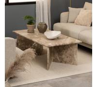 verdun marble rectangular coffee table in matt latte brown