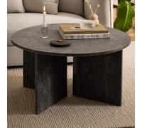 verdun marble round coffee table in matt marron brown