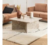verdun marble square coffee table in matt latte brown