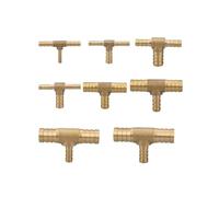 VerdureJ 4 5 6 8 10 12 14 16 19mm Equal Reudcing Hose Barb Tee 3 Ways Brass Pipe Fitting Connector Splitter Coupler Adapter Water Gas Oil(6-6-6mm)
