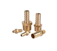 VerdureJ 5PCS 2.5mm 3mm 4mm 5mm 6mm 8mm 10mm Hose Barb OD to M3 M4 M5 M6 M8 Metric Male Thread Brass Pipe Fitting Nipple Coupling Joint(M12x1.25 to10mm 5PCS)