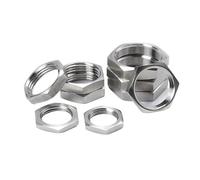 VerdureJ 5pcs Pitch 1 1.5mm M8 M10 M12 M14 M16 M18 M20 M22 M24 M25 M27 M30 Metric 304 Stainless Steel Hexagon Lock Thin Nut Pipe Fitting(M14x1.5mm(S17 H4))
