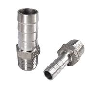 VerdureJ 6/8/10/12/13/14/15/16/19/20mm Hose Barb X 1/8" 1/4" 3/8" 1/2" 3/4" NPT Male Thread 304 Stainless Steel Pipe Fitting Connector(10mm,1/4")
