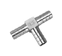 VerdureJ 6 8 10 12 13 14 15 16 20 25 32 40 50 Mm Hose Barb Elbow Tee U Y Shape 2 3 4 Ways Hosetail Splitter 304 Stainless Water Gas(Tee,10mm)