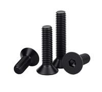 VerdureJ M6 M8 M10 M12 M16 M20 Black Grade 10.9 High-strength Countersunk Hex Socket Screw Flat Hexagon Socket Bolts(40mm,M6(10pcs))