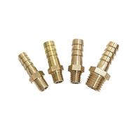 VerdureJ M8 M10 M12 Metric Male Thread X 6/8/10mm OD Hose Barb Brass Barbed Pipe Fitting Connector Coupler Adapter(M12x1.25 to 10mm)