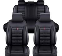 VERED Car Seat Covers for Toyota Prius Plug In 2000 2001 2002 2003 2004 2005-2023 2024 2025, 5 Seats Leather Seat Cover Sets All Weather Waterproof Seat Protectors Accessories,B-Black