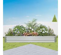 VERFARM Metal Galvanized Raised Garden Bed Kit, 8 x 4 x 1 ft Galvanized Steel Raised Garden Planter Box Outdoor with Open Base for Growing Vegetables/Flowers/Herbs/Fruits/Succulents, Silver