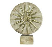 Vergina Sun Macedonian Star & Alexander The Great Coin Bust Cast Stone Decor