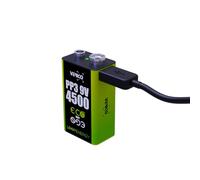 Verico LoopEnergy 9V Block Pack of 2, PP3, 4500 mWh, Rechargeable USB-C Battery, Li-Ion Battery, 1 Charging Cable USB Type A to 2 x Type C, Ideal for Smoke Detectors, Fire Alarms