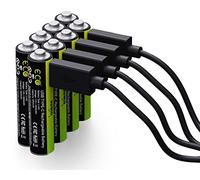 VERICO LoopEnergy AAA 900 Rechargeable USB-C Battery AAA 1.5 V 900 mWh (600 mAh) Li-Ion, Quick Charge via USB-C Connection in Approx. 2 Hours, Pack of 8, AAA, 1 Cable USB - A to 4 x USB-C
