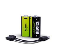 VERICO LoopEnergy Size C, Baby, CR14-Pack of 2, 5500mWh / 3700mAh, USB Type-C Rechargeable Battery, Li-Ion, Including 1 Type A to 2 Type C Charge Cable
