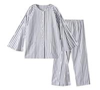 VERIDIANFLOW Long Sleeved Patient Pajamas for Men, Bedridden Patient Clothing, Tear Away Hospital Gowns Nursing Aid(A,3XL)