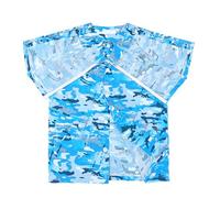 VERIDIANFLOW Post Shoulder Surgery Recovery Shirts Short Sleeves, Tear Away Shorts with Two-Way Zipper, Bedridden Patient Clothing(E Top,XXL)