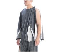 VERIDIANFLOW Post Surgery Recovery Snap Open Long Sleeve Shirt, Tear Away Pants Side Zippers for Men, Full Open Patient Pajamas(Grey a Top,M)