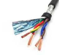 VERIDIANFLOW Screened Pure Copper Core Cable, RS-485 Twisted Pair Shielded Communication Cable 2-16 Core 14-26 AWG 1m 5m Gray Black(2cores 20 Awg 0.5mm,1 meters)