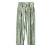 VERIDIANFLOW Tear Away Pants Post Surgery Recovery Pajama Bottoms with Two-Way Zipper Bedridden Patient Clothing(Green,L)