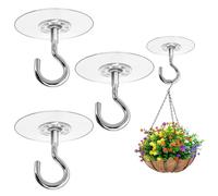 Veridius 3Pcs Adhesive Ceiling Hook Heavy Duty Self Stick Ceiling Hooks No Drill Wall Hook for Hanging Plants Bird Feeders Lanterns Wind Chimes Projector Screens Lights Home Decor Easy to Install