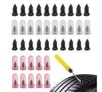 Veridius 40Pcs Tyre Repair Screw Self Service Rubber Nails Tool Car Puncture Repair Kit Vacuum Tyre Repairs Nails with Screwdriver for Cars SUVs Trucks Motorcycles Bicycles 2 Sizes (20S + 20L)