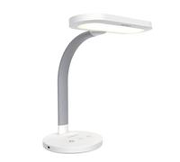 Verilux HappyLight Duo - 2-in-1 Light Therapy & Task Desk Lamp - UV-Free Full Spectrum LED, 10,000 LUX, Adjustable Brightness and Color, Flexible Gooseneck, and Integrated USB Charging Port