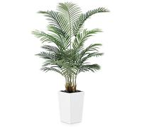 VeriNatural 150cm Artificial Areca Palm Tree - UV-Resistant Fake Faux Trees - Large Artificial Plants with White Cone Pot & River Stones,for Indoor Outdoor Decor Living RoomOffice Balcony, VN130