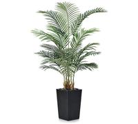 VeriNatural 150cm Artificial Areca Palm Tree - UV-Resistant Fake Faux Trees - Large Artificial Plants with Black Cone Pot & River Stones,for Indoor Outdoor Decor Living RoomOffice Balcony, VN130