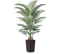 VeriNatural 180cm Artificial Areca Palm Tree - UV-Resistant Fake Faux Trees - Large Artificial Plants with Brown Cone Pot & River Stones,for Indoor Outdoor Decor Living RoomOffice Balcony, VN130